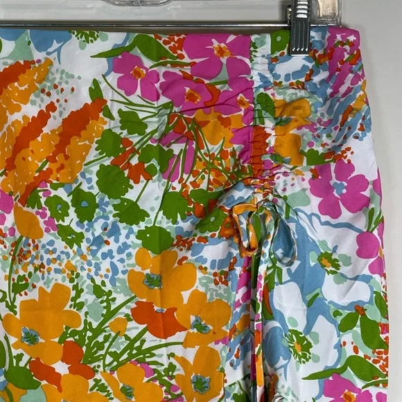 Rails Lara Multicolor “Day Garden” Ruched Mini Skirt Sz medRuffled Flouncy