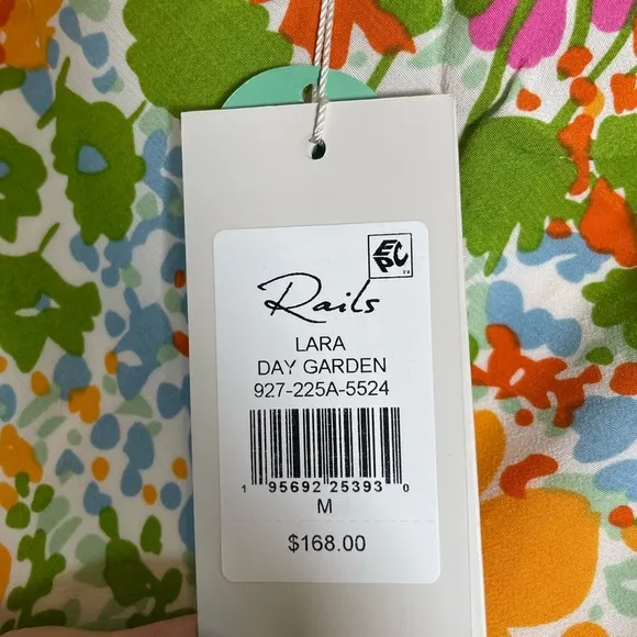 Rails Lara Multicolor “Day Garden” Ruched Mini Skirt Sz medRuffled Flouncy