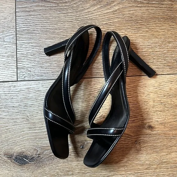 Ralph Lauren Black Leather Sandals Size 7B
