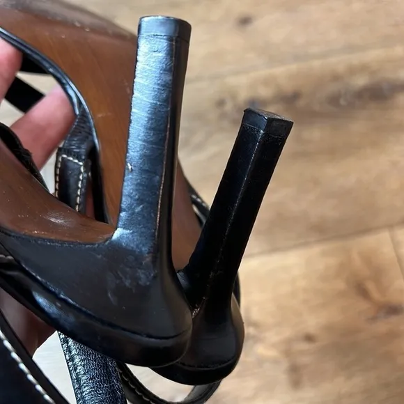 Ralph Lauren Black Leather Sandals Size 7B