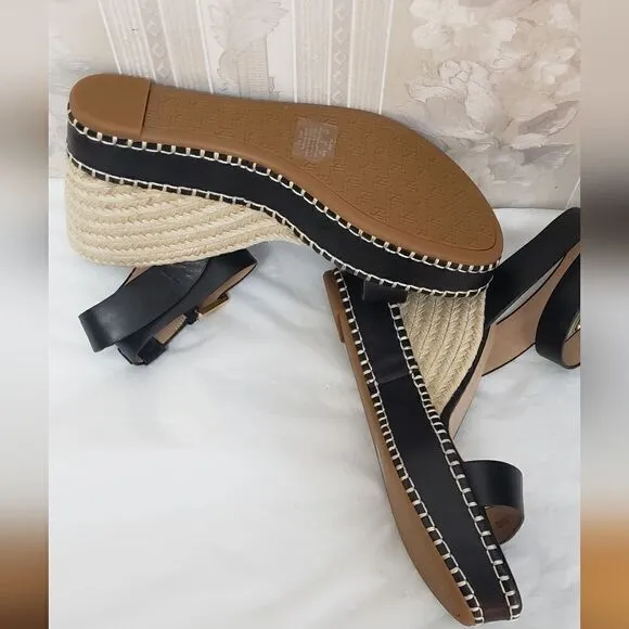 Ralph Lauren Hilarie Leather Espadrilles Sandals Size 10 New