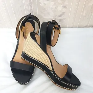 Ralph Lauren Hilarie Leather Espadrilles Sandals Size 10 New