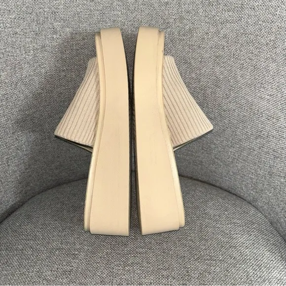 RARE Steve Madden Balanced Natural‎ Wedge Platform Slide Sandals Women’s Size 7
