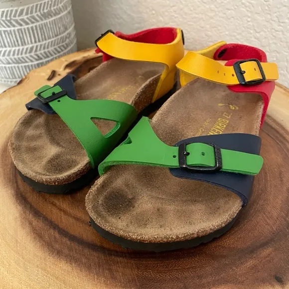RARE Unisex Kid’s Rio Color Block Multicolor Birkenstock Sandals