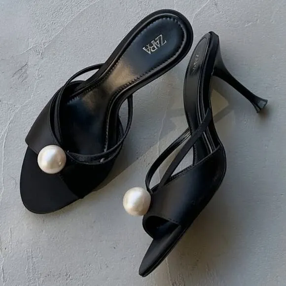 RARE!!! ZARA Satin Effect Heels NWT