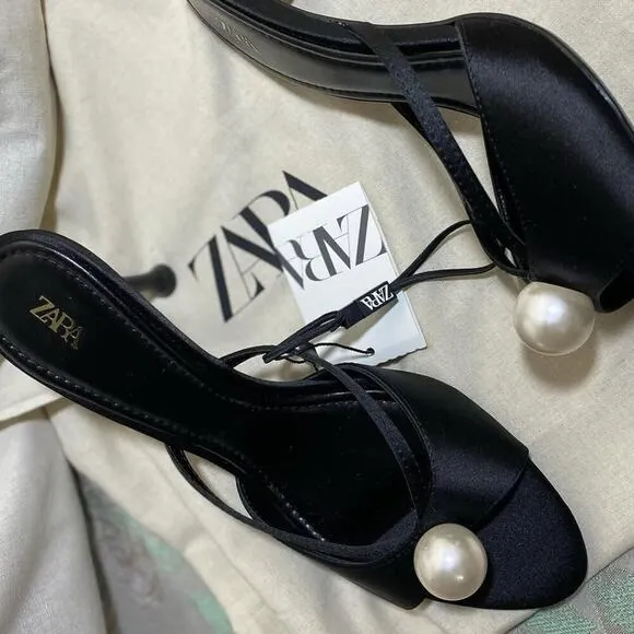 RARE!!! ZARA Satin Effect Heels NWT
