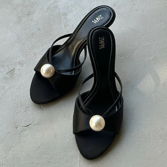 RARE!!! ZARA Satin Effect Heels NWT