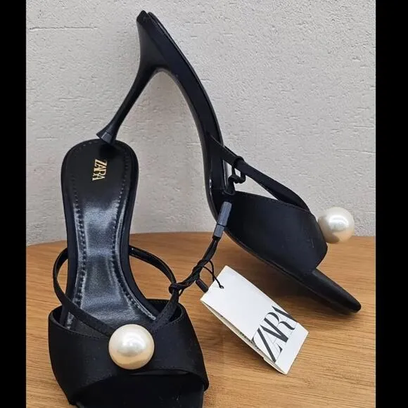 RARE!!! ZARA Satin Effect Heels NWT
