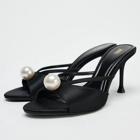 RARE!!! ZARA Satin Effect Heels NWT