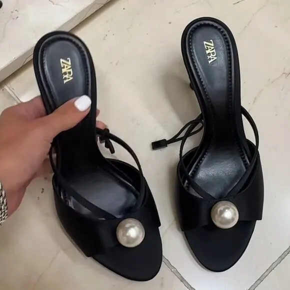 RARE!!! ZARA Satin Effect Heels NWT
