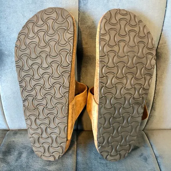 Real Natura Brown Leather Anatomic Thong Sandals Unisex: Ladies 7 - Men's 5