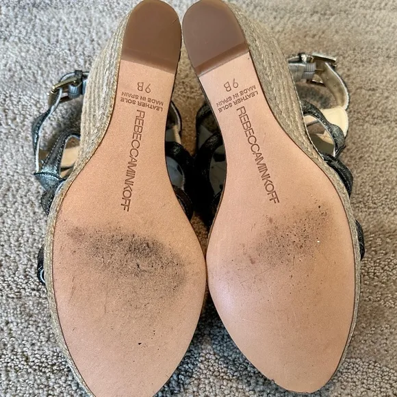 🪙Rebecca Minkoff Metallic Wedge Sandals - Size 9 - Worn Once🪙
