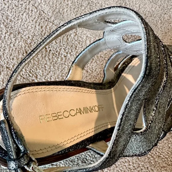 🪙Rebecca Minkoff Metallic Wedge Sandals - Size 9 - Worn Once🪙