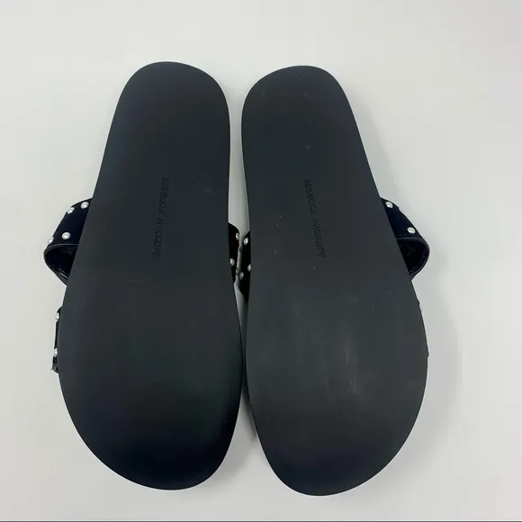 Rebecca Minkoff Veeoleeta Double Suede Strap Pearl Embellished Slide Sandals