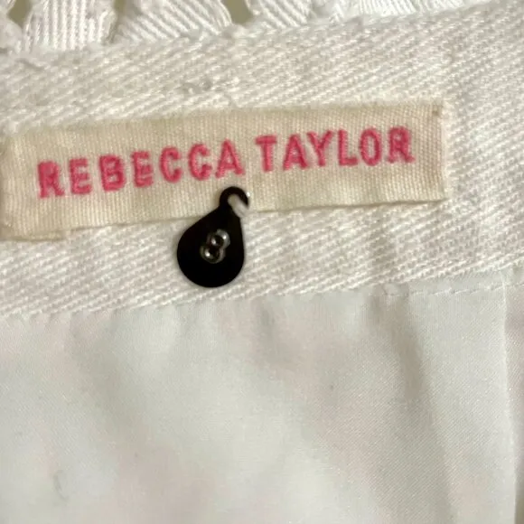 Rebecca Taylor punched denim white mini skirt