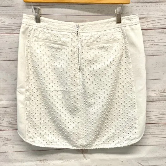 Rebecca Taylor punched denim white mini skirt