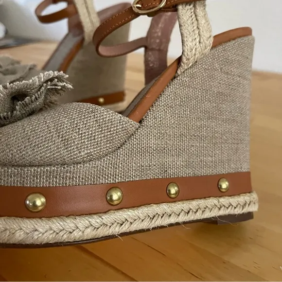 Red Valentino Knotted Bow Espadrille Wedge Sandals, 38.5