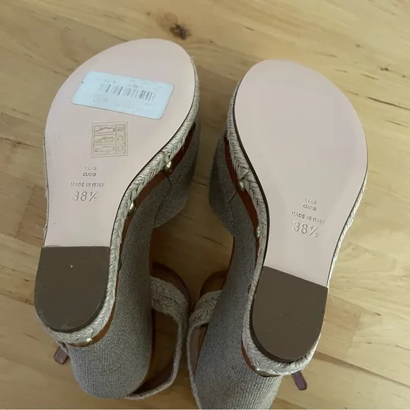 Red Valentino Knotted Bow Espadrille Wedge Sandals, 38.5