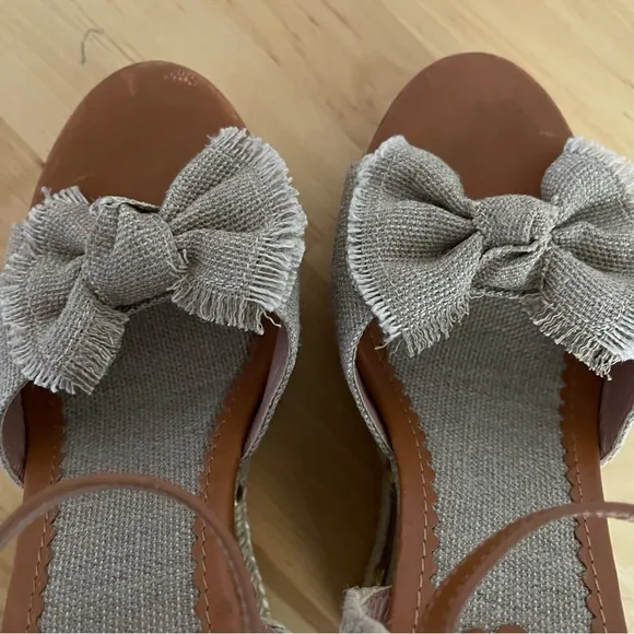 Red Valentino Knotted Bow Espadrille Wedge Sandals, 38.5