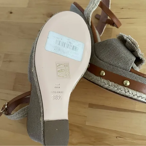 Red Valentino Knotted Bow Espadrille Wedge Sandals, 38.5