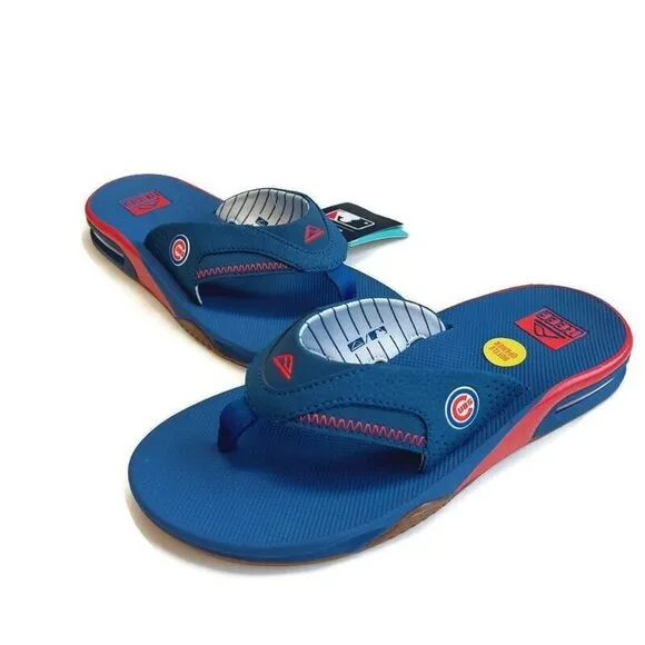 REEF Fanning X MLB Chicago Cubs Bottle Opener Sandals Mens Size 8 Womens 10