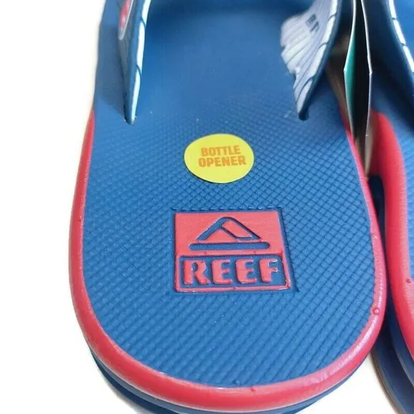 REEF Fanning X MLB Chicago Cubs Bottle Opener Sandals Mens Size 8 Womens 10