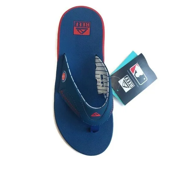 REEF Fanning X MLB Chicago Cubs Bottle Opener Sandals Mens Size 8 Womens 10