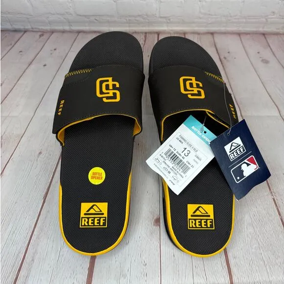 Reef Fanning x MLB San Diego Padres Slides Sandals With Bottle Opener Mens Sz 13