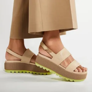 Reef Water Vista Higher Platform Sandals In Sand Lime