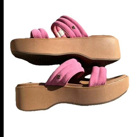REEF WOMEN'S LOFTY LUX HI MALIBU Platform Sandals IN PINK Size 8 Beach Summer