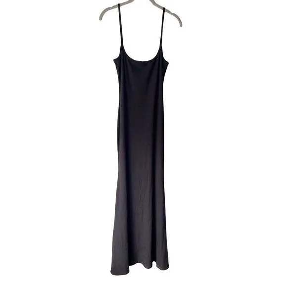 Reformation Cosmo Knit Dress Black Ribbed Maxi NEW Medium