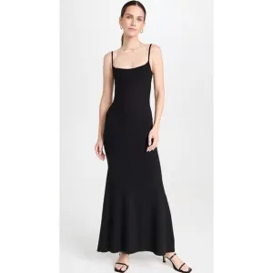 Reformation Cosmo Knit Dress Black Ribbed Maxi NEW Medium