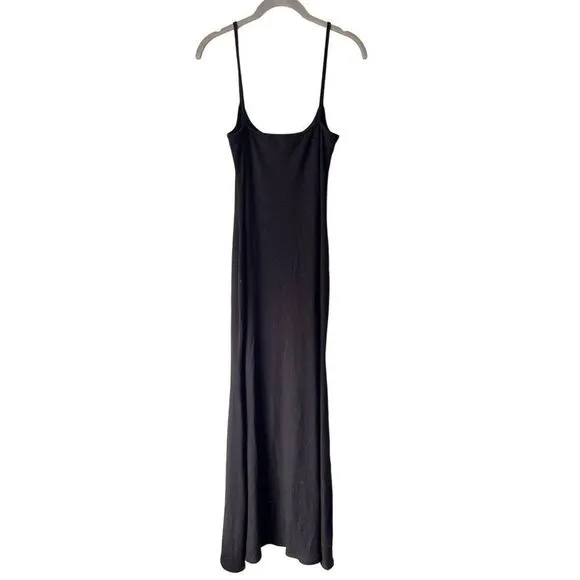 Reformation Cosmo Knit Dress Black Ribbed Maxi NEW Medium