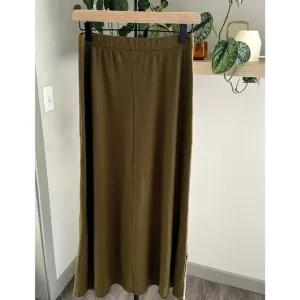 Reformation Olive Green Rib Knit Maxi Skirt Women’s Size Large