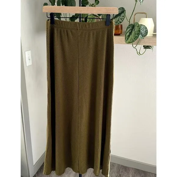 Reformation Olive Green Rib Knit Maxi Skirt Women’s Size Large