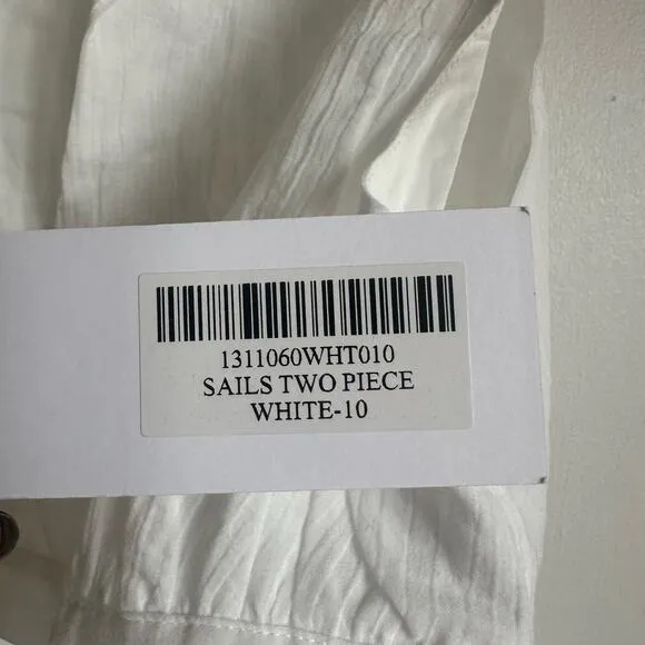 Reformation Sails Two Piece Set White Linen Size 10 NWT