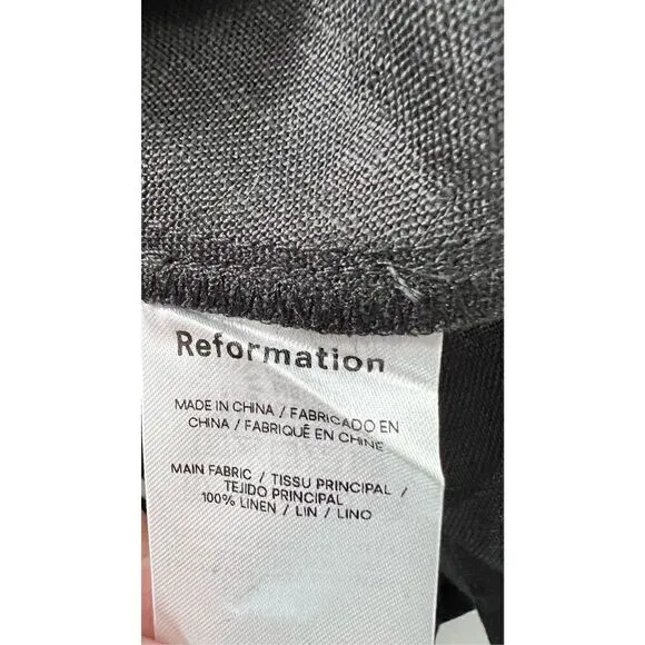 REFORMATION Selia Halterneck Strappy Open Back Linen Maxi Dress Size Medium