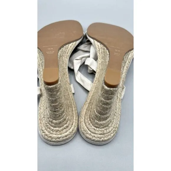 Reformation Womens Alessa Lace-up Espadrille Linen Wedge Heels Sz 10.5