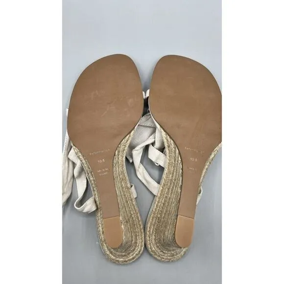 Reformation Womens Alessa Lace-up Espadrille Linen Wedge Heels Sz 10.5