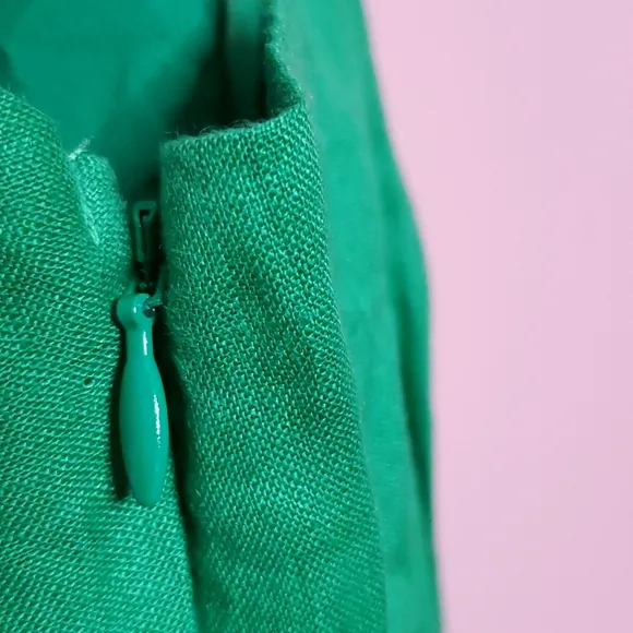 Reiss Esme Linen Side Tie Sheath Dress in Green