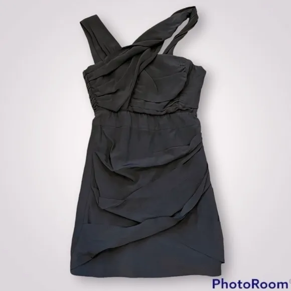 🍵🍕🍦REISS Sassy sheath dress draped asymmetrical black