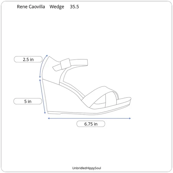 Rene Caovilla Wedge Woven Platform Leather T Strap Rhinestone Sandal Size 5.5