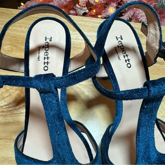 Repetto Teal Bikini Sandals Platform Heels