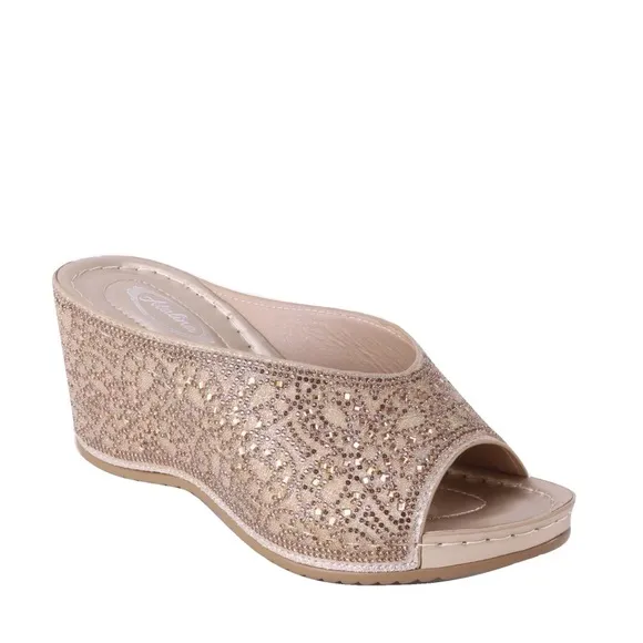 Restock! Elegant Silver Rhinestone Wedge Heel Sandal Perfect for Weddings