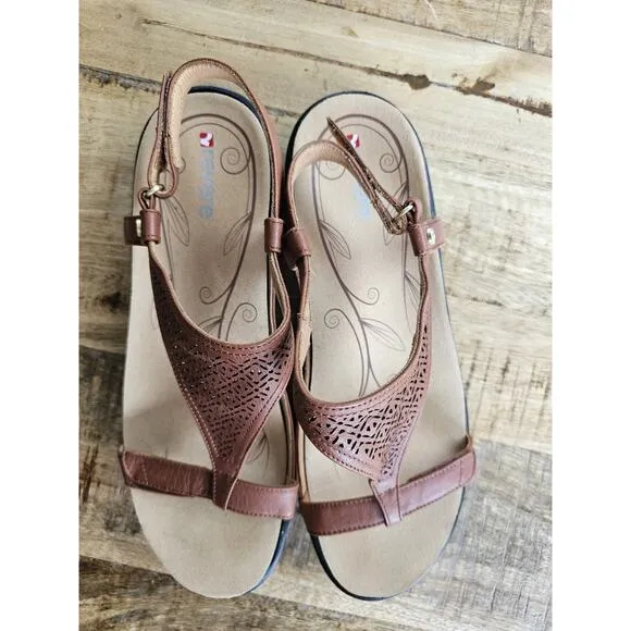 REVERE Women's Santa Fe Sandals in Brown Open Toe Adjustable SZ 11.5 NEW