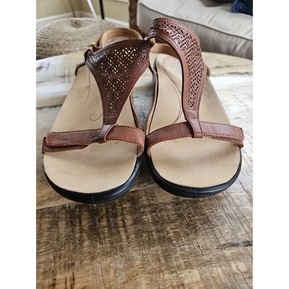 REVERE Women's Santa Fe Sandals in Brown Open Toe Adjustable SZ 11.5 NEW