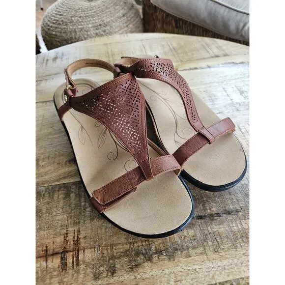 REVERE Women's Santa Fe Sandals in Brown Open Toe Adjustable SZ 11.5 NEW