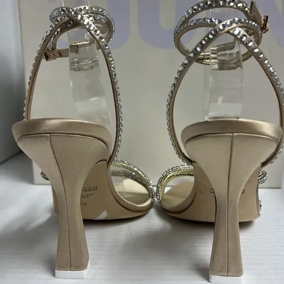 Revolve 3JUIN Giglio 95mm crystal-embellished sandals Size 38 Like New