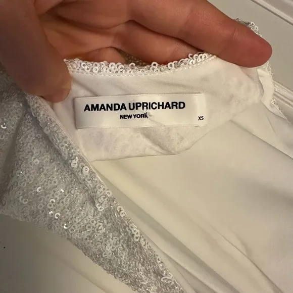REVOLVE Amanda Uprichard Samba Gown in White Sequin