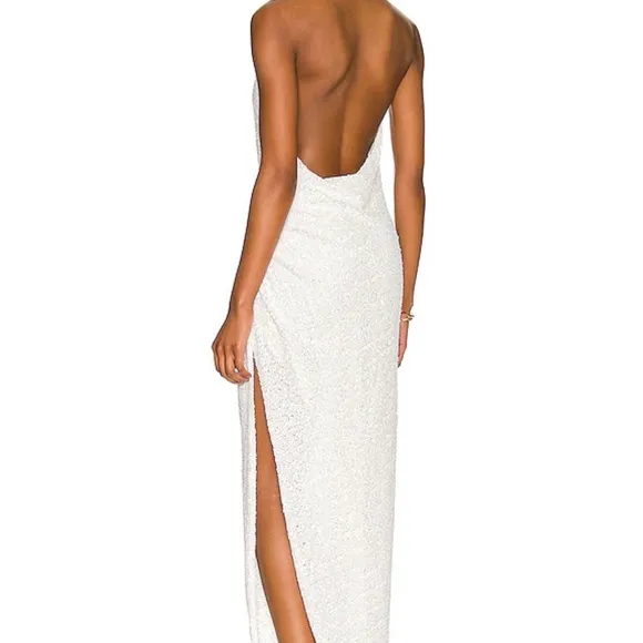 REVOLVE Amanda Uprichard Samba Gown in White Sequin
